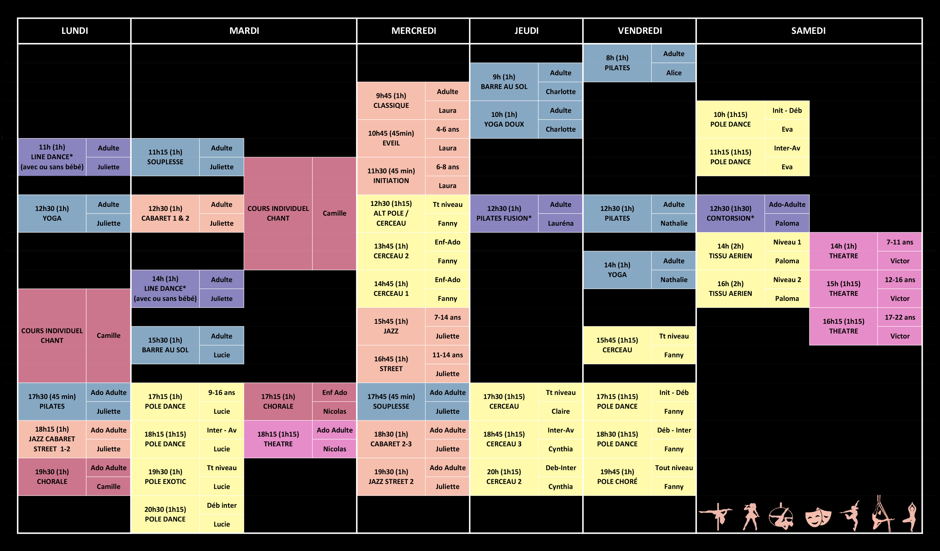 Planning des cours 2025 2026 Planning des cours 2025 2026