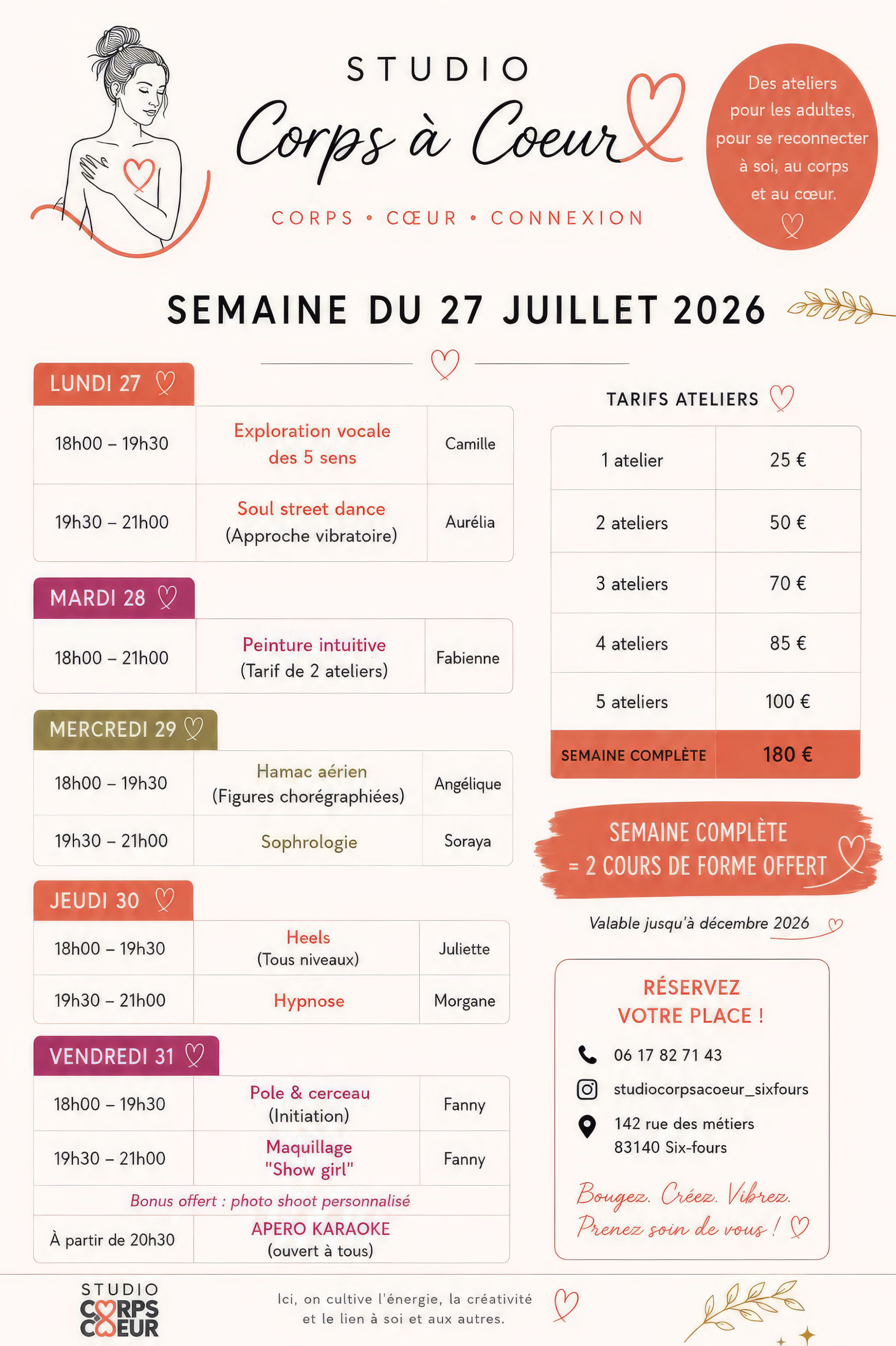 Corps à coeur - juillet 2026
